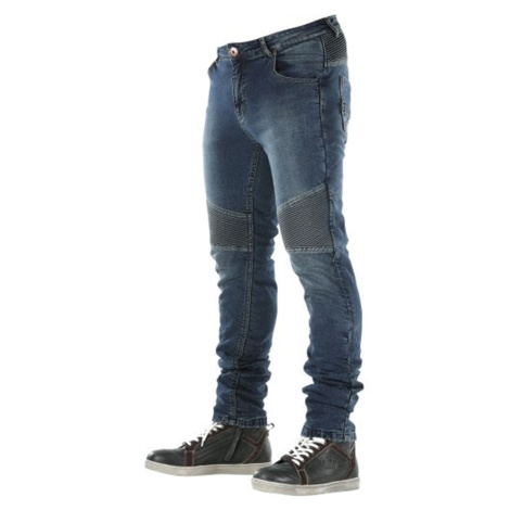 OVERLAP CASTEL STONE WASHED JEANS Kevlarové moto kalhoty modrá