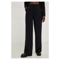 Kalhoty Answear Lab X limited collection NO SHAME dámské, černá barva, široké, high waist