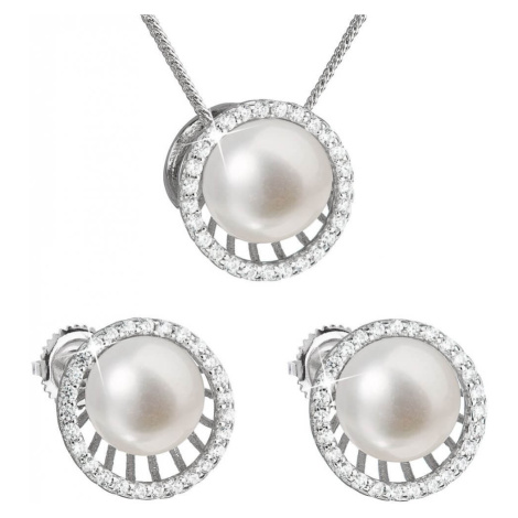 Evolution Group Luxusní stříbrná souprava s pravými perlami Pavona 29034.1 (náušnice, řetízek, p
