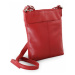 Červená dámská kožená zipová crossbody kabelka Jenny Arwel