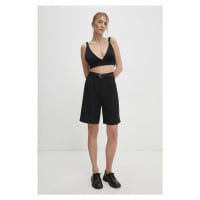 Kraťasy Answear Lab dámské, černá barva, hladké, high waist