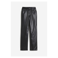 H & M - Kalhoty 90s Straight's povrchovým potahem - černá