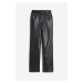H & M - Kalhoty 90s Straight's povrchovým potahem - černá