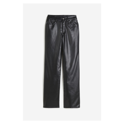 H & M - Kalhoty 90s Straight's povrchovým potahem - černá H&M