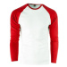 Bílo-červené pánské tričko s dlouhým rukávem ve slevě