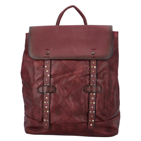 Stylový koženkový batoh Abadon, červený Maria C.