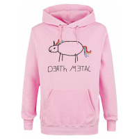 Death Metal Mikina s kapucí světle růžová