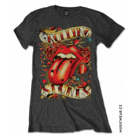 Rolling Stones tričko, Tongue & Stars Grey, dámské