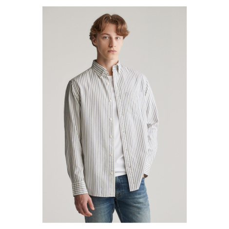 KOŠILE GANT REG ARCHIVE OXFORD STRIPE SHIRT EGGSHELL