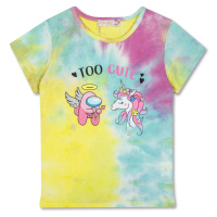 Dívčí triko - KUGO TM7217, tyrkysová/ žlutá/ růžová Barva: Mix barev