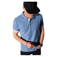 Ombre Pánské basic polo tričko Aron modrá Modrá