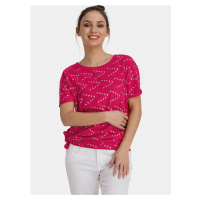 Růžové dámské vzorované volné tričko SAM 73