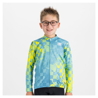 SPORTFUL Cyklistický dres s dlouhým rukávem zimní - KID THERMAL - modrá/žlutá