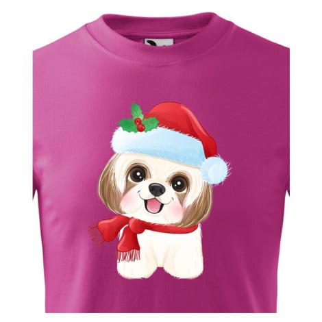 Dětské tričko s potiskem Vánočního pejska - roztomilé dětské tričko BezvaTriko