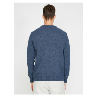 Koton Men's Blue Patterned Sweater