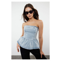 Trendyol Light Blue Denim Bustier