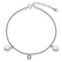 MOISS Elegantní stříbrný náramek s perlami BP000025