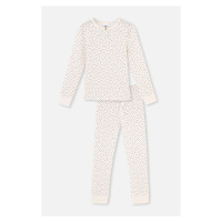 Dagi Ecru Printed Printed Long Sleeves and Half Pops Camisole Pajamas Set