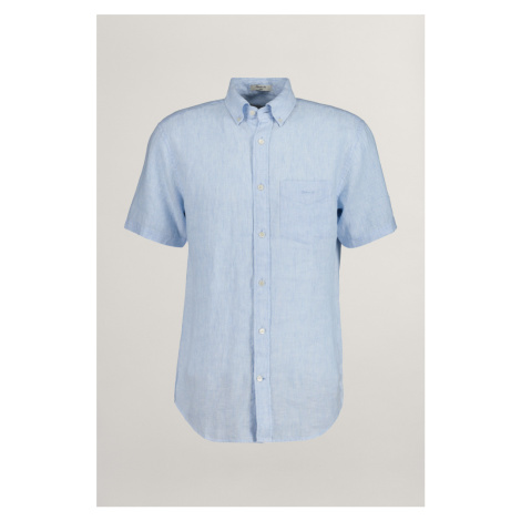 KOŠILE GANT REG LINEN STRIPE SS SHIRT modrá