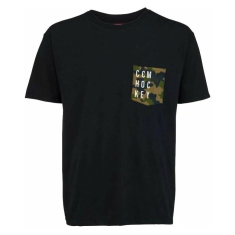 Pánské tričko CCM CAMO POCKET S/S TEE Black