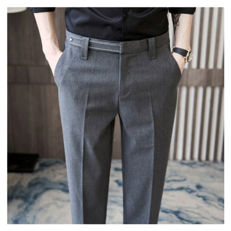 Kalhoty s vysokým pasem a opaskem s prošíváním JFC FASHION