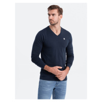 Men's V-NECK Longsleeve - navy blue V2 OM-LSCL-0110