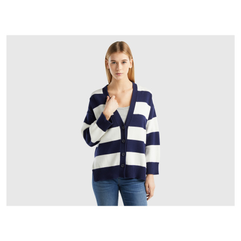 Benetton, Striped Cardigan In Tricot Cotton United Colors of Benetton