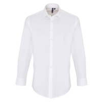 Premier Workwear Pánská bavlněná košile s dlouhým rukávem PR244 White