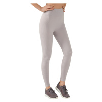 LOS OJOS Women's Gray High Waist Seamless Ribbons Contouring Sports Leggings.