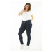 Şans Women's Plus Size Navy Blue 5 Pocket Skinny Leg Skinny Jeans