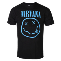 Tričko metal pánské Nirvana - Blue Happy Face - ROCK OFF - NIRVTS12MB