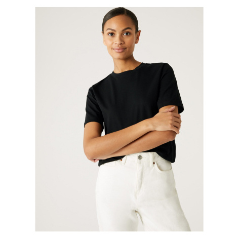 Černé dámské bavlněné basic tričko Marks & Spencer
