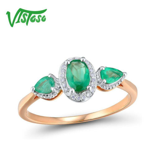 Jemný prsten se smaragdy různého tvaru Listese