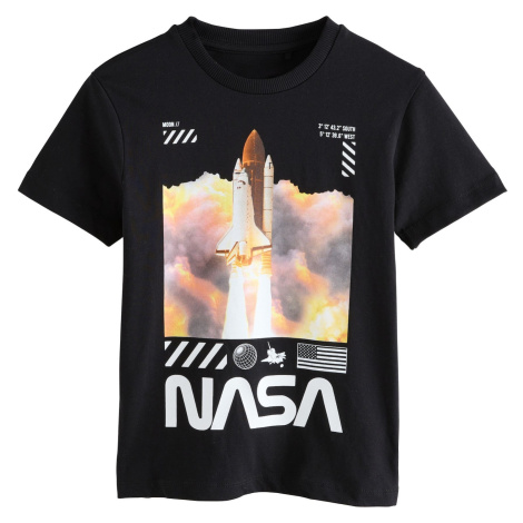 Next Tričko 'NASA' hnědá / oranžová / černá / bílá