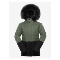 Černo-zelená dětská zimní bunda ALPINE PRO EGYPO