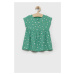Dívčí šaty United Colors of Benetton zelená barva, mini