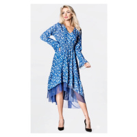 Světle modré vzdušné dámské šaty s ozdobnou spodní částí Ann Gissy (DLY017)