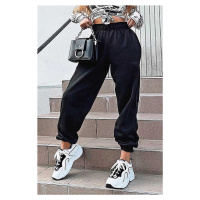 Madmext Mad Girls Black Oversized Women's Tracksuits With Elastic Legs Mg324.