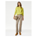 Béžové dámské manšestrové flared fit kalhoty s vysokým pasem Marks & Spencer