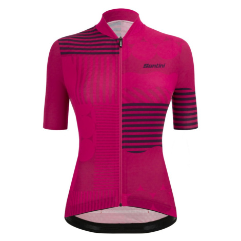 SANTINI Cyklistický dres s krátkým rukávem - GIADA OPTIC LADY - růžová/černá