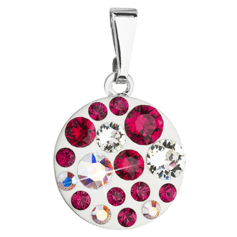 Evolution Group Přívěsek bižuterie se Swarovski krystaly červený kulatý 54023.3 ruby