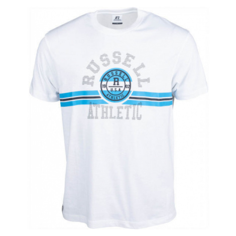 Russell Athletic COLLEGIATE STRIPE CREWNECK TEE SHIRT Pánské tričko, bílá, velikost