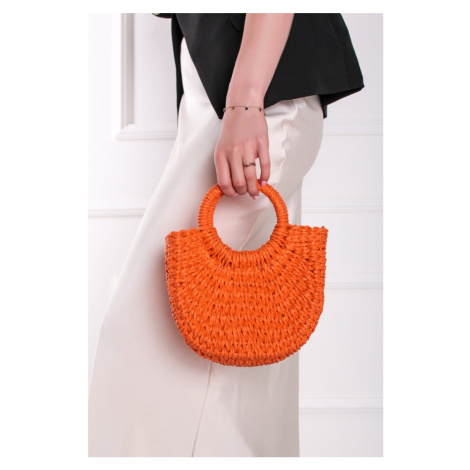 Oranžová slamená kabelka do ruky Arella VERDE