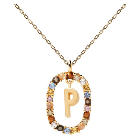 PDPAOLA Krásný pozlacený náhrdelník písmeno "P" LETTERS CO01-275-U (řetízek, přívěsek)