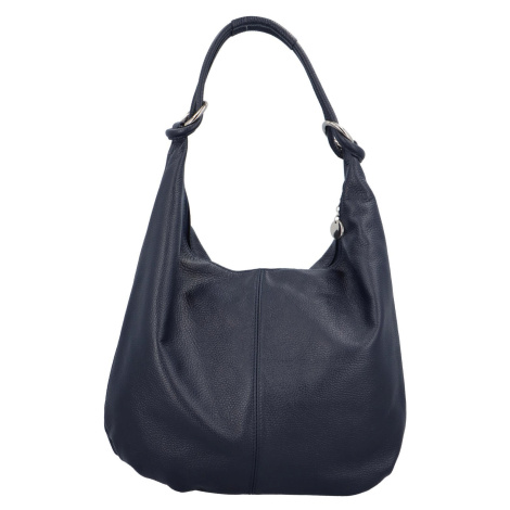 Luxusní dámská kožená kabelka přes rameno Naufe, tmavě modrá