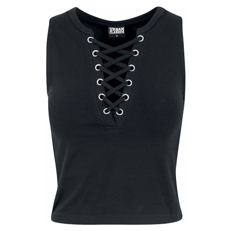 Urban Classics Ladies Lace Up Cropped Top Dámský top černá