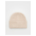 Reserved - Čepice beanie s alpakou - Krémová