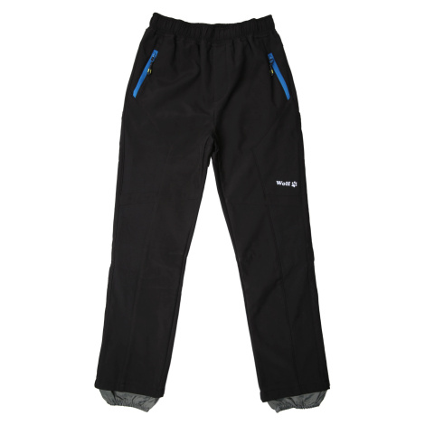 Chlapecké softshellové kalhoty, zateplené - Wolf B2394, černá Barva: Černá