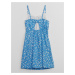 Modré holčičí květované šaty na ramínka GAP