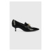 Kožené lodičky Tommy Hilfiger TH CHAIN POINTY PUMP černá barva, FW0FW07527